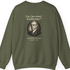 Woodrow Wilson Fourteen Points Procrastination Back Print Sweatshirt - Military Green back