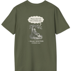 Newton Gravity Anxiety Back Print T-Shirt - Military Green back