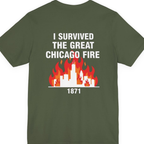 Great Chicago Fire Classic Back Print Premium Tee - Military Green back