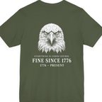 Stressed Eagle Fine Since Back Print Premium Tee - Military Green back