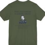 Mcclellan Antietam Attack Back Print Premium Tee - Military Green back