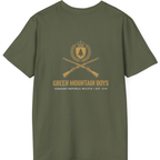 Green Mountain Boys Crest Back Print T-Shirt - Military Green back