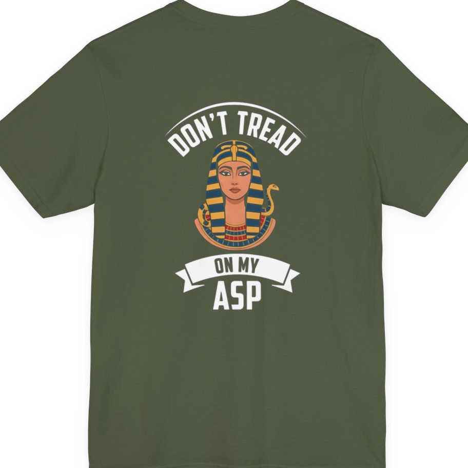 Cleopatra Asp Back Print Premium Tee - Military Green back