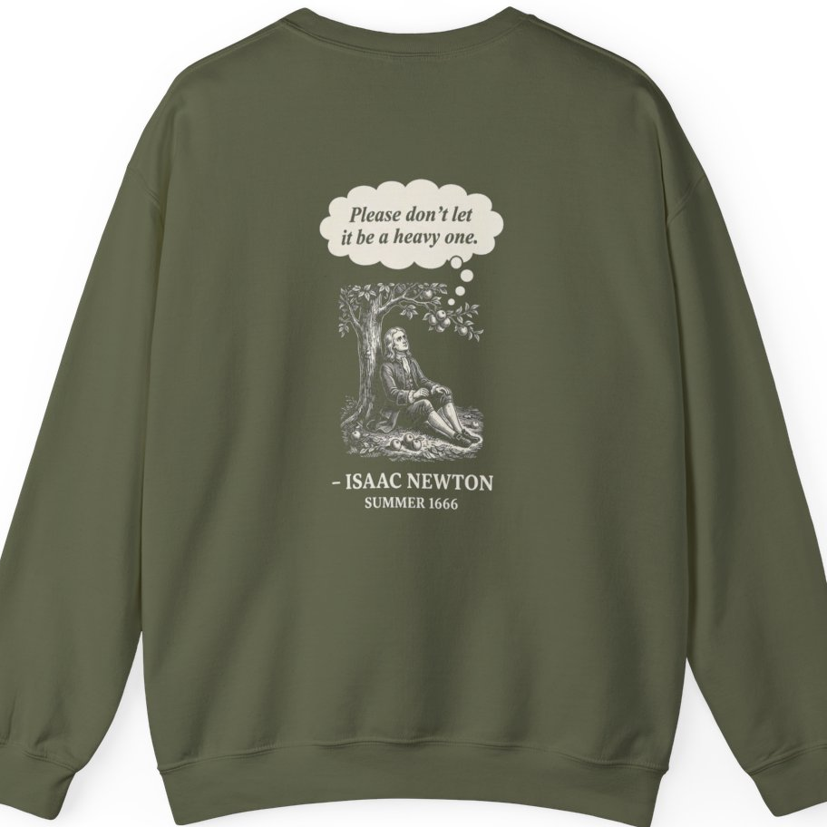 Newton Gravity Anxiety Back Print Sweatshirt - Military Green back