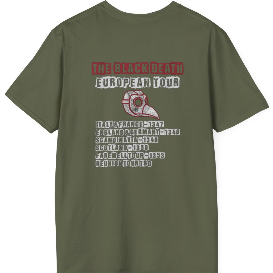 The Black Death European Tour Back Print T-Shirt - Military Green back