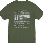 Roman Aqueducts Service Review Back Print Premium Tee - Military Green back