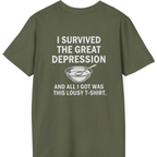 Great Depression Back Print T-Shirt - Military Green back