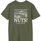 Bastogne Nuts Defiance Back Print T-Shirt - Military Green back