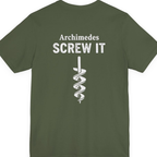 Archimedes Screw It Back Print Premium Tee - Military Green back