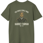 You Should Smile More Harriet Back Print T-Shirt - Military Green back