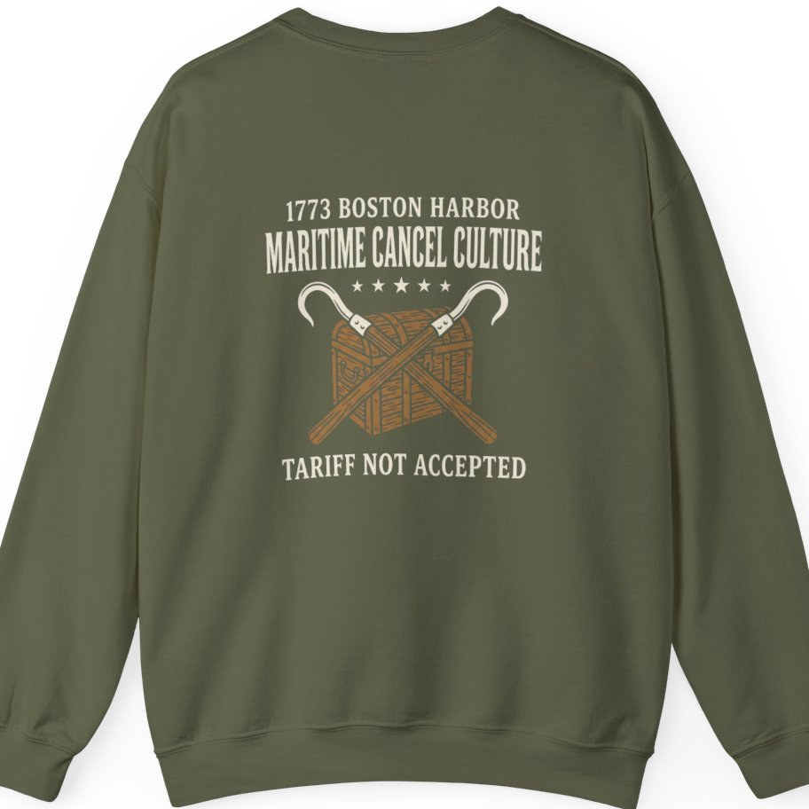 Maritime Cancel Culture Back Print Sweatshirt - Military Green back