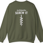 Archimedes Screw It Back Print Sweatshirt - Military Green back
