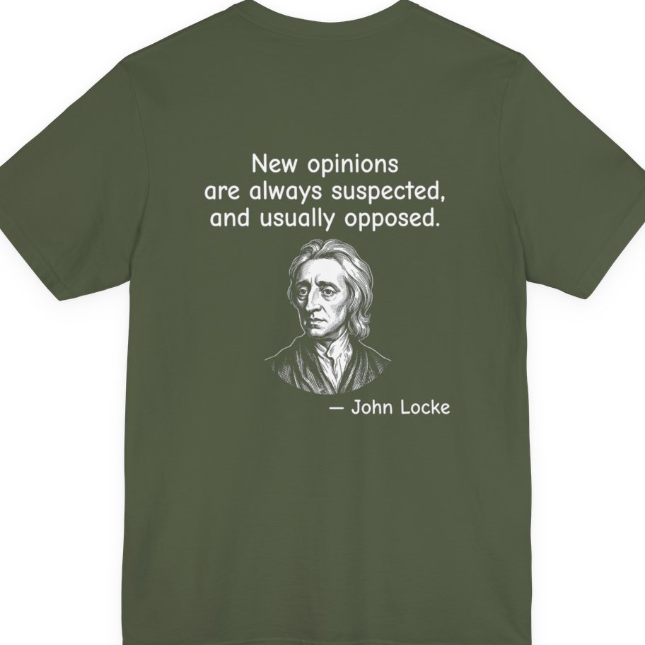 Locke New Opinions Back Print Premium Tee - Military Green back