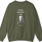 Cogito Ergo Sum Back Print Sweatshirt - Military Green back