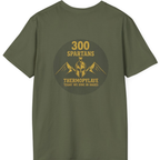 Spartans Thermopylae Back Print T-Shirt - Military Green back