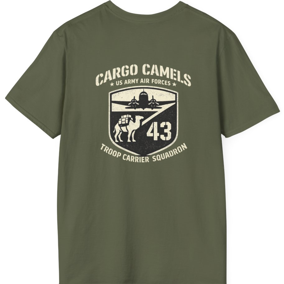 Cargo Camels WWII Usaaf Troop Back Print T-Shirt - Military Green back