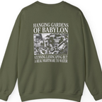 Hanging Gardens Landscaping Back Print Sweatshirt - Military Green back