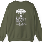 First Phone Call Panic Back Print Sweatshirt - Military Green back