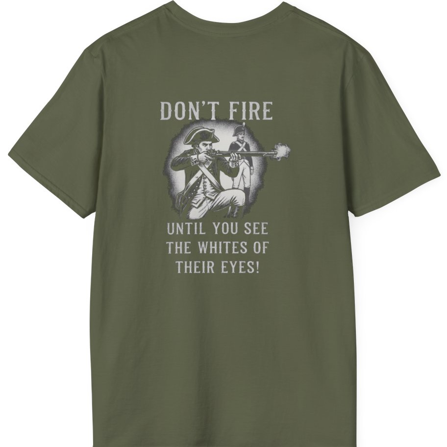 Don'T Fire Until You See Back Print T-Shirt - Military Green back