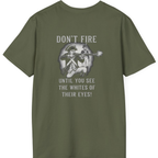 Don'T Fire Until You See Back Print T-Shirt - Military Green back