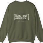 I Came I Saw I Back Print Sweatshirt - Military Green back