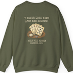 Dead Mans Hand Poker Back Print Sweatshirt - Military Green back