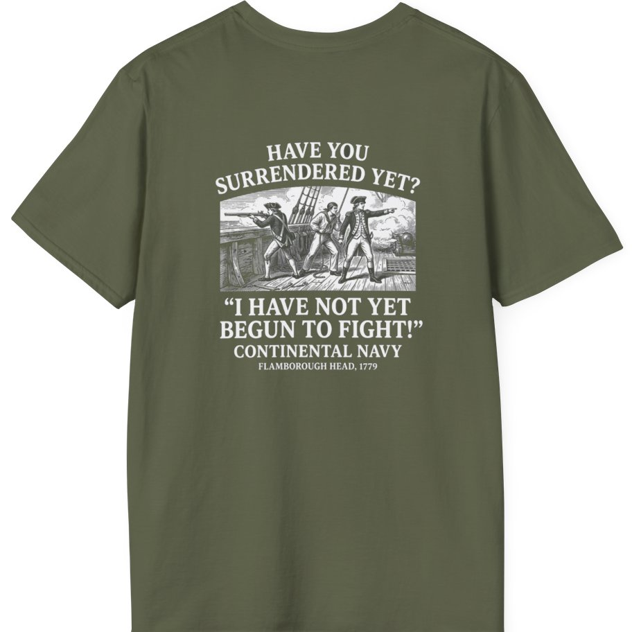 Not Yet Begun To Fight Back Print T-Shirt - Military Green back