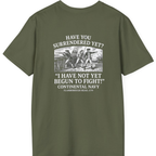 Not Yet Begun To Fight Back Print T-Shirt - Military Green back