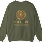Macedonian Empire Crest Back Print Sweatshirt - Military Green back