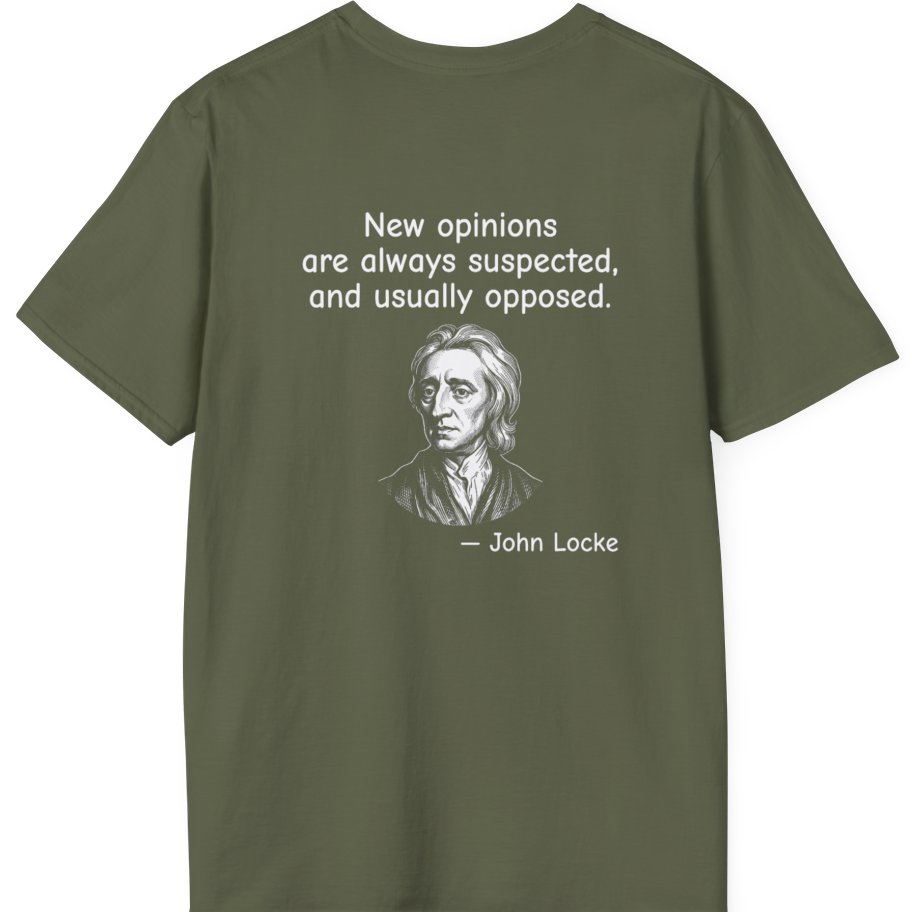 Locke New Opinions Back Print T-Shirt - Military Green back