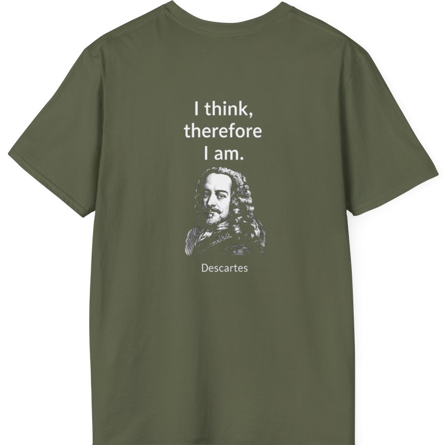 Cogito Ergo Sum Back Print T-Shirt - Military Green back