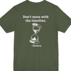 Time Travel Paradox Back Print Premium Tee - Military Green back