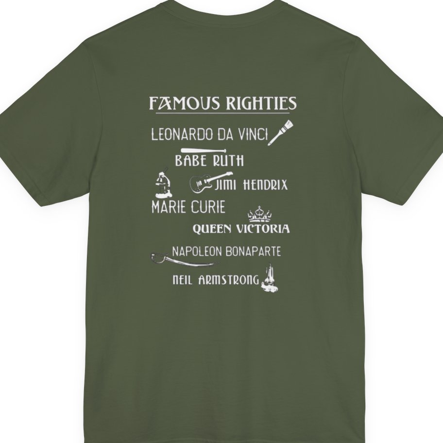 Famous Righties Back Print Premium Tee - Military Green back
