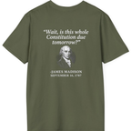 Madison Constitution Deadline Back Print T-Shirt - Military Green back