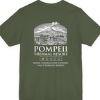 Pompeii Thermal Resort Back Print Premium Tee - Military Green back