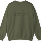 Imperialism Parental Warning Quote Back Print Sweatshirt - Military Green back