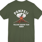 Pompeii Volcano Surfing Team Back Print Premium Tee - Military Green back