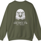Stressed Eagle Fine Since Back Print Sweatshirt - Military Green back