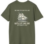 Battle of Lake Erie Back Print T-Shirt - Military Green back