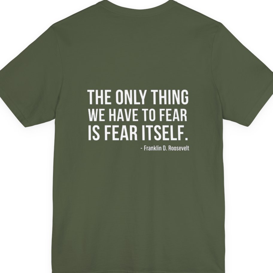 The Only Thing We Have Back Print Premium Tee - Military Green back