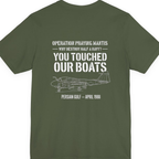 Operation Praying Mantis Back Print Premium Tee - Military Green back