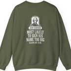 John Hancock Signature Superlative Back Print Sweatshirt - Military Green back