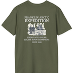 Franklin Arctic Expedition Escape Room Back Print T-Shirt - Military Green back
