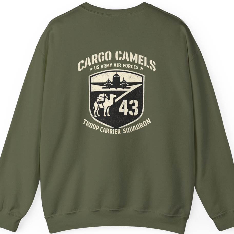 Cargo Camels WWII Usaaf Troop Back Print Sweatshirt - Military Green back