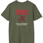 Sherman Deep South Tour Vintage Back Print T-Shirt - Military Green back
