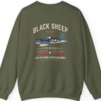 Black Sheep Squadron Crest Back Print Sweatshirt - Military Green back