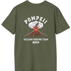 Pompeii Volcano Surfing Team Back Print T-Shirt - Military Green back