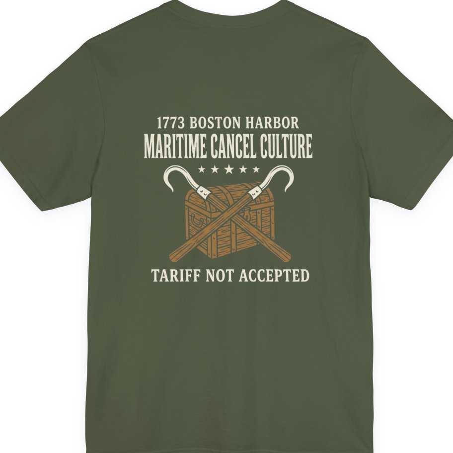 Maritime Cancel Culture Back Print Premium Tee - Military Green back