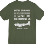 Battle of Midway Back Print Premium Tee - Military Green back