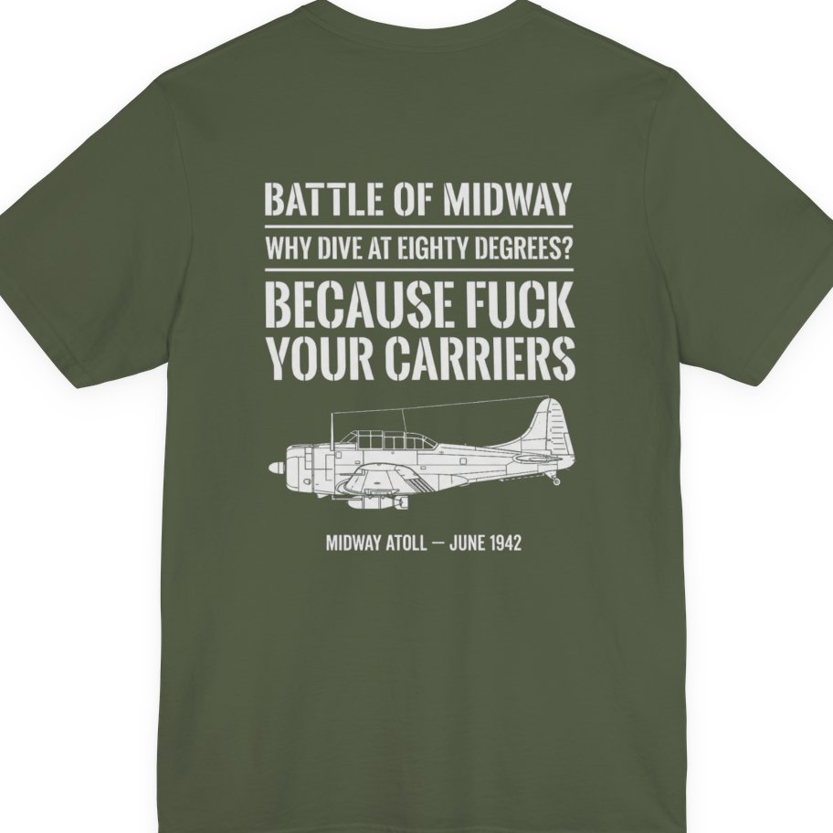 Battle of Midway Back Print Premium Tee - Military Green back